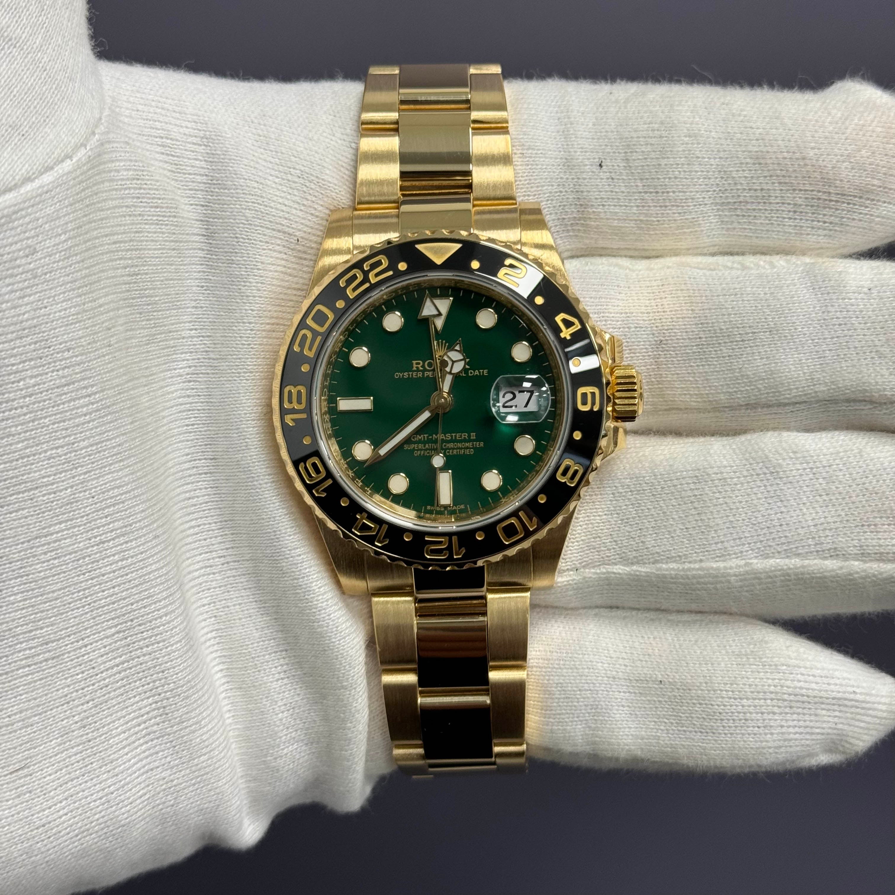 Rolex GMT Master II 40mm Green Dial Ref# 116718LN - Happy Jewelers Fine Jewelry Lifetime Warranty