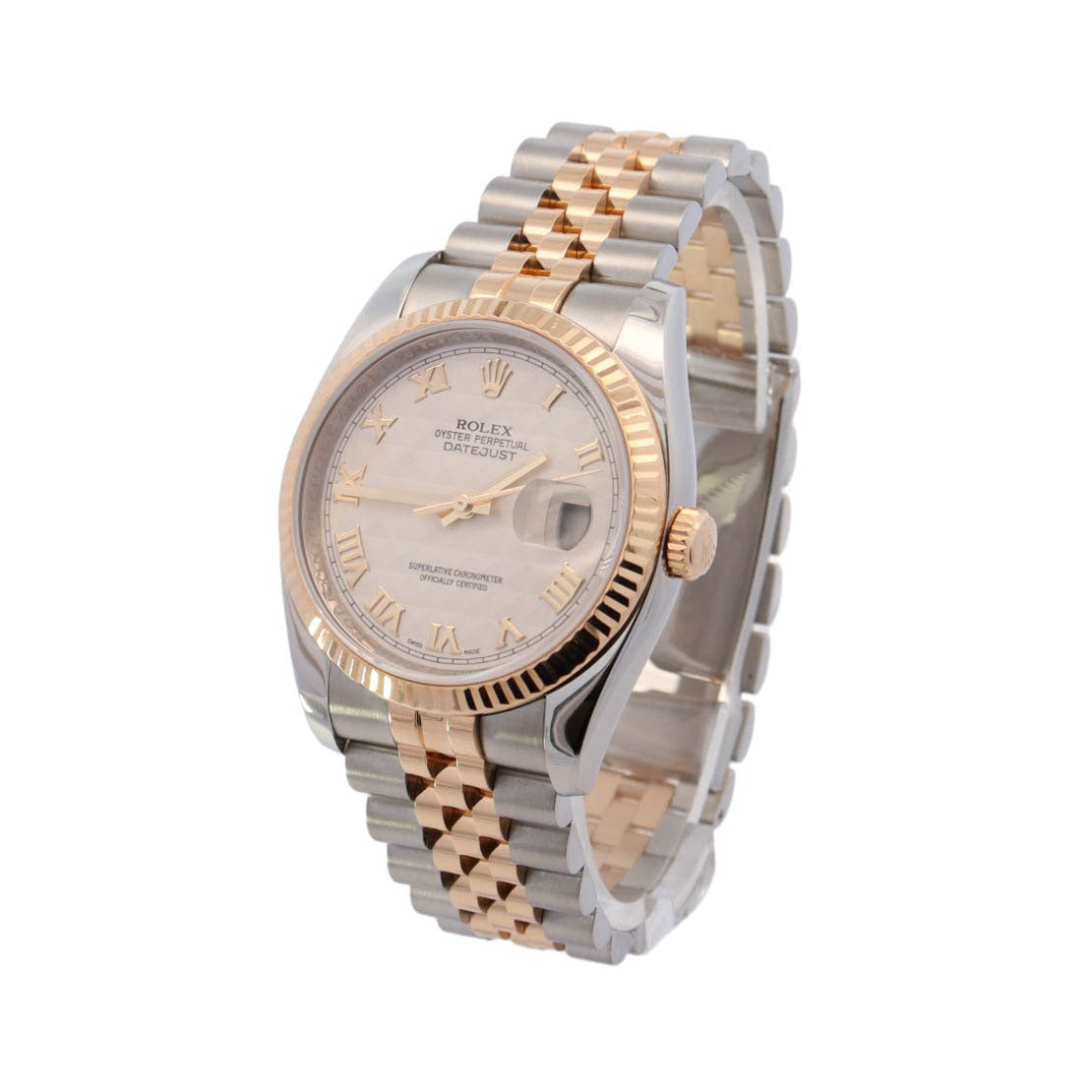 Rolex Datejust Two-Tone Stainless Steel & Yellow Gold 36mm White Pyramid Roman Dial Watch Reference# 116233 - Happy Jewelers Fine Jewelry Lifetime Warranty