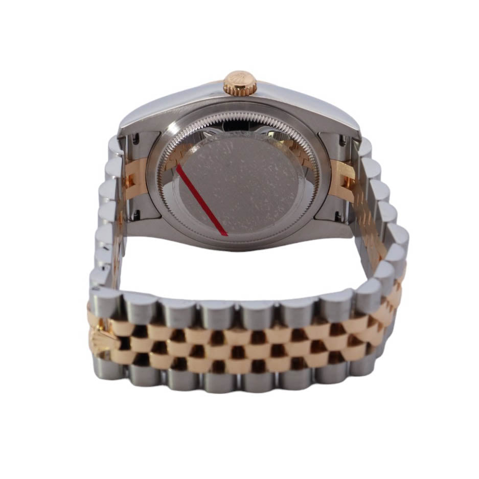 Rolex Datejust Two Tone Yellow Gold & Steel 36mm Silver Diamond Dial Watch Reference #: 116233 - Happy Jewelers Fine Jewelry Lifetime Warranty