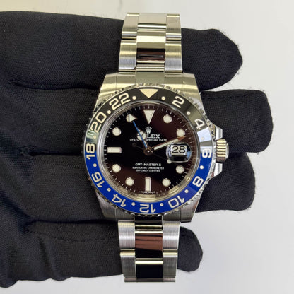 Rolex GMT-Master II "Batman" Black Dot Dial Watch Ref# 116710BLNR