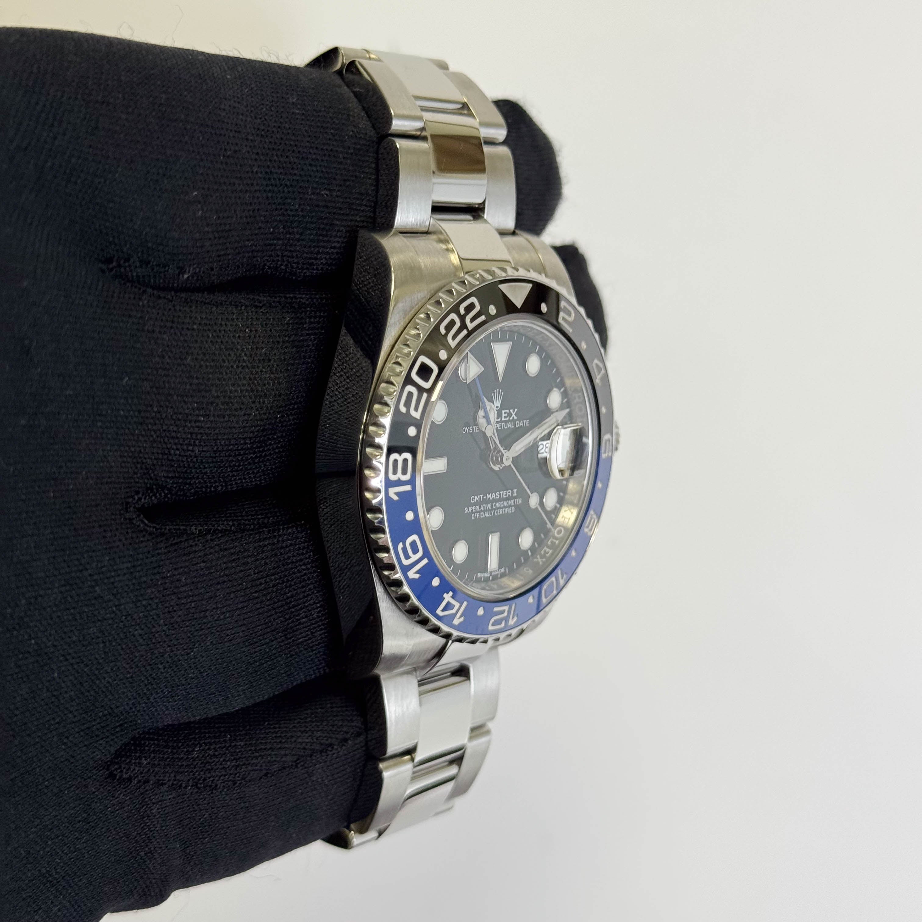 Rolex GMT-Master II "Batman" Black Dot Dial Watch Ref# 116710BLNR