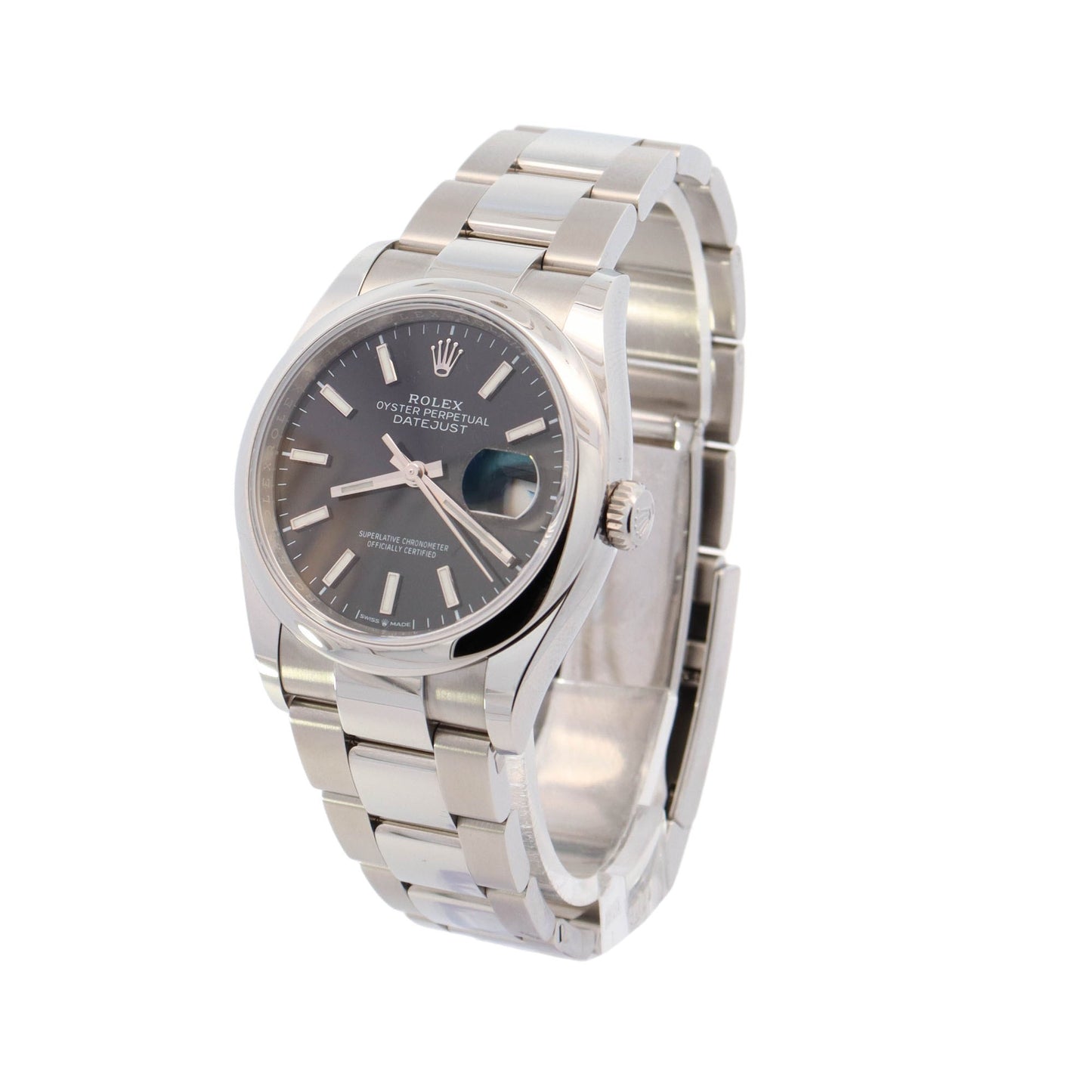 Rolex Datejust Stainless Steel 36mm Black Stick Dial Watch Reference# 126200 - Happy Jewelers Fine Jewelry Lifetime Warranty