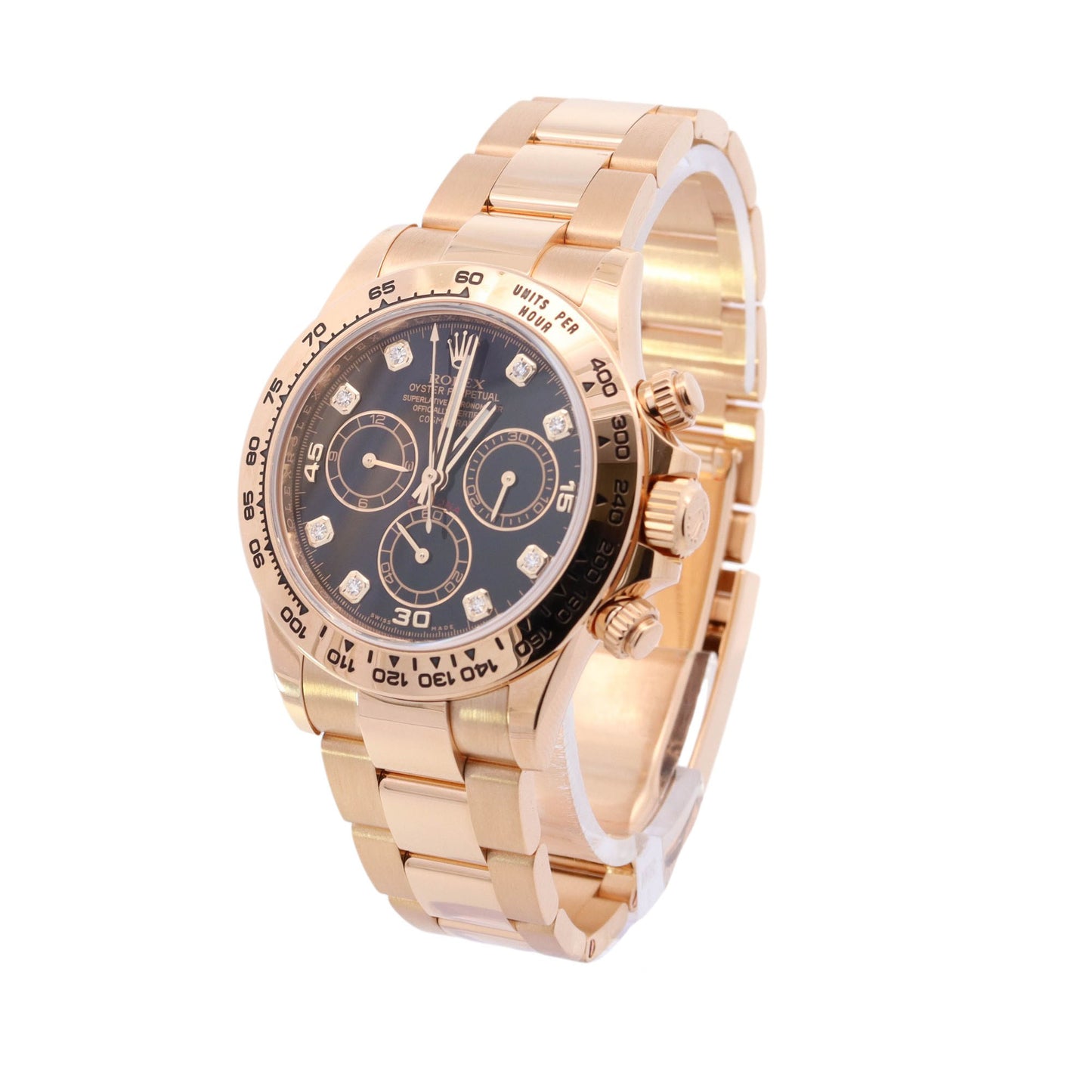 Rolex Daytona 40mm Yellow Gold Black Diamond Dial Watch Reference #: 116508 - Happy Jewelers Fine Jewelry Lifetime Warranty
