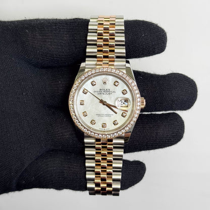 Rolex Datejust 36mm Factory White MOP Dial Watch Ref# 126281RBR