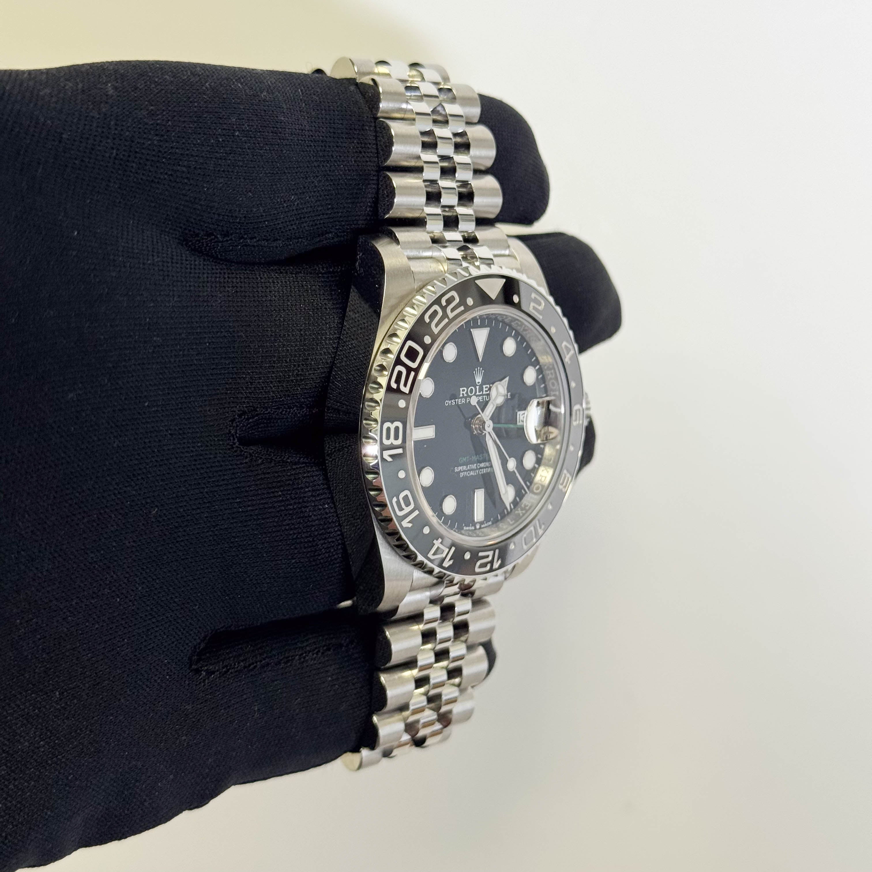 Rolex GMT Master II 40mm Black Dial Watch Ref# 126710GRNR