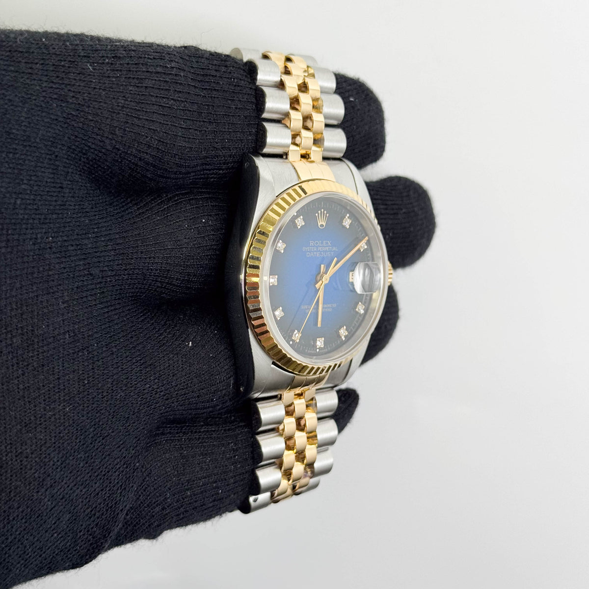 Rolex Datejust 36mm Blue Ombre Dial Watch Ref# 16233