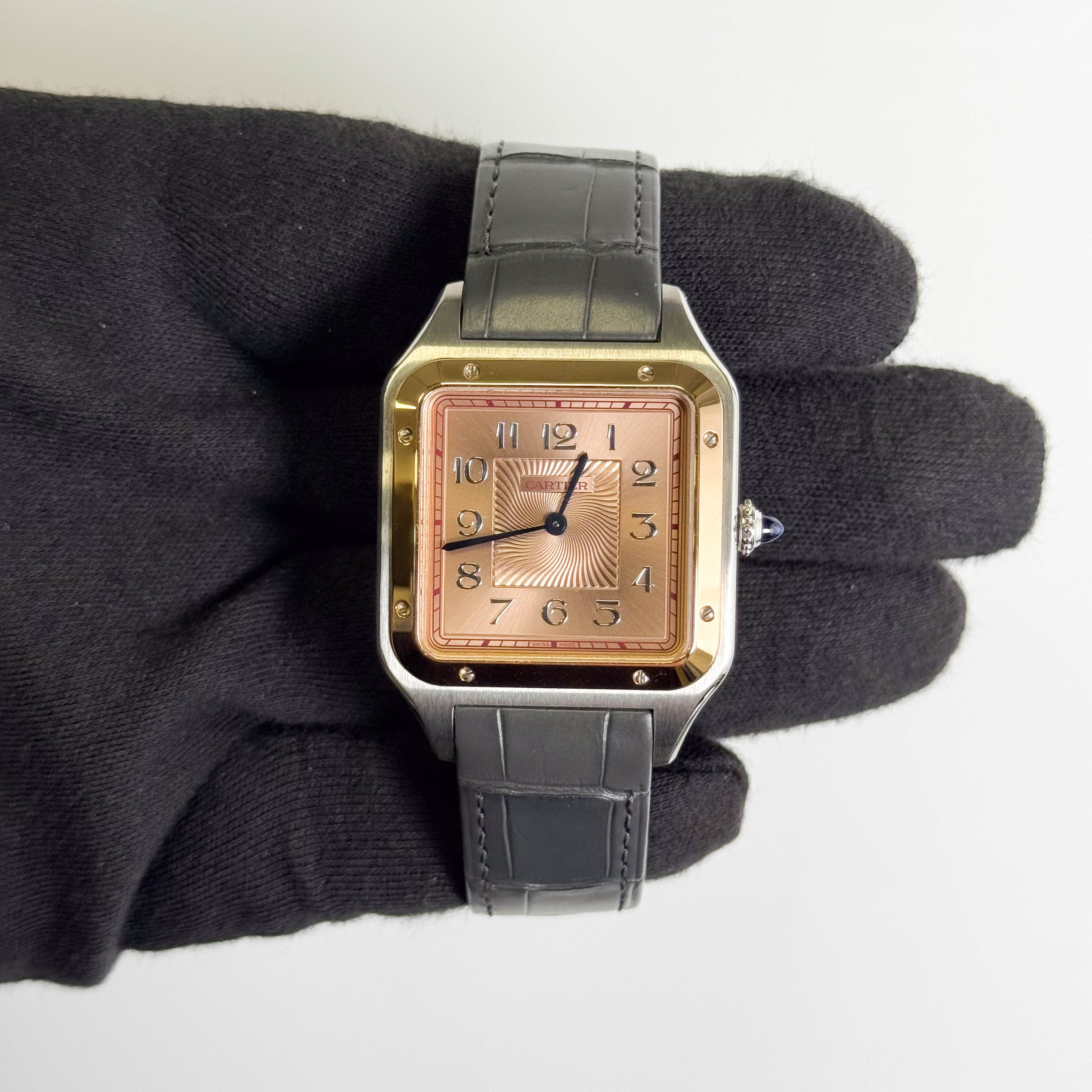 Cartier Santos Dumont 46.6x33.9mm Rose Gold Dial Watch Ref# W2SA0025