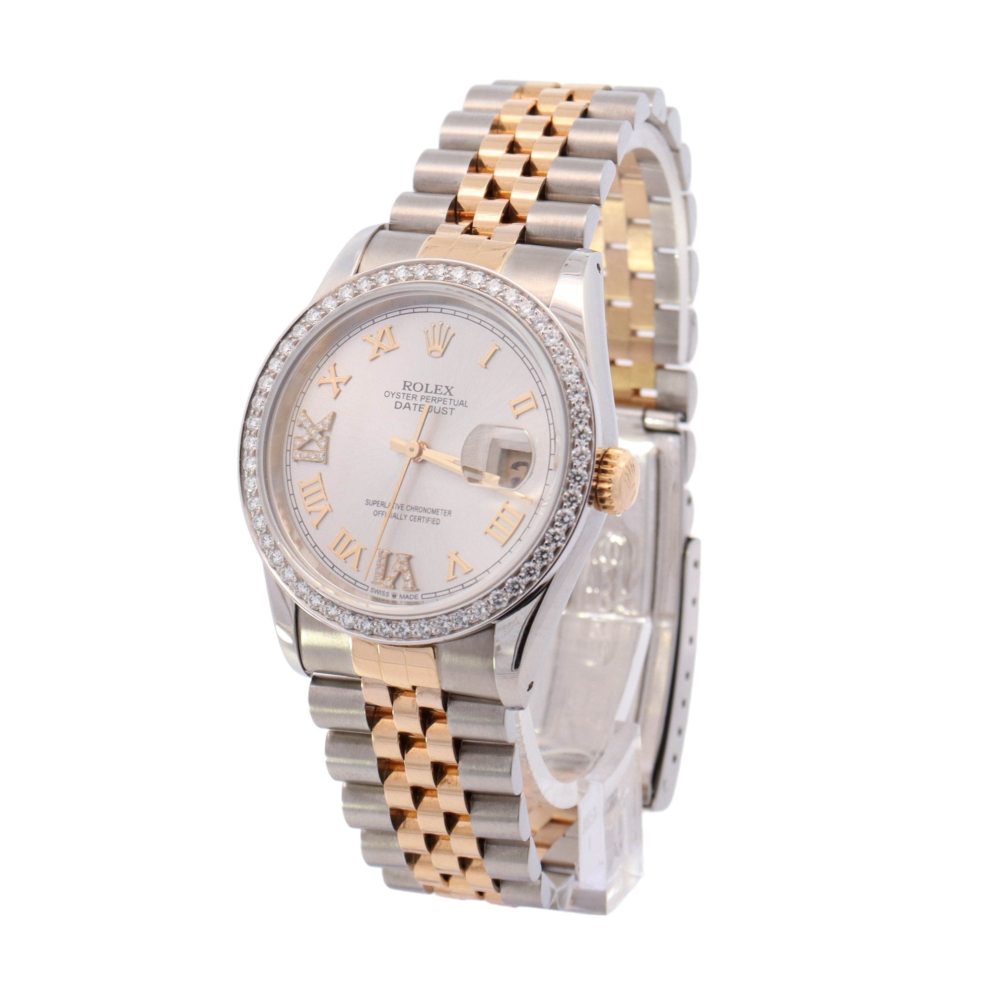 Rolex Datejust Two Tone Yellow Gold & Steel 36mm Champagne Stick Dial Watch Reference #: 16233 - Happy Jewelers Fine Jewelry Lifetime Warranty