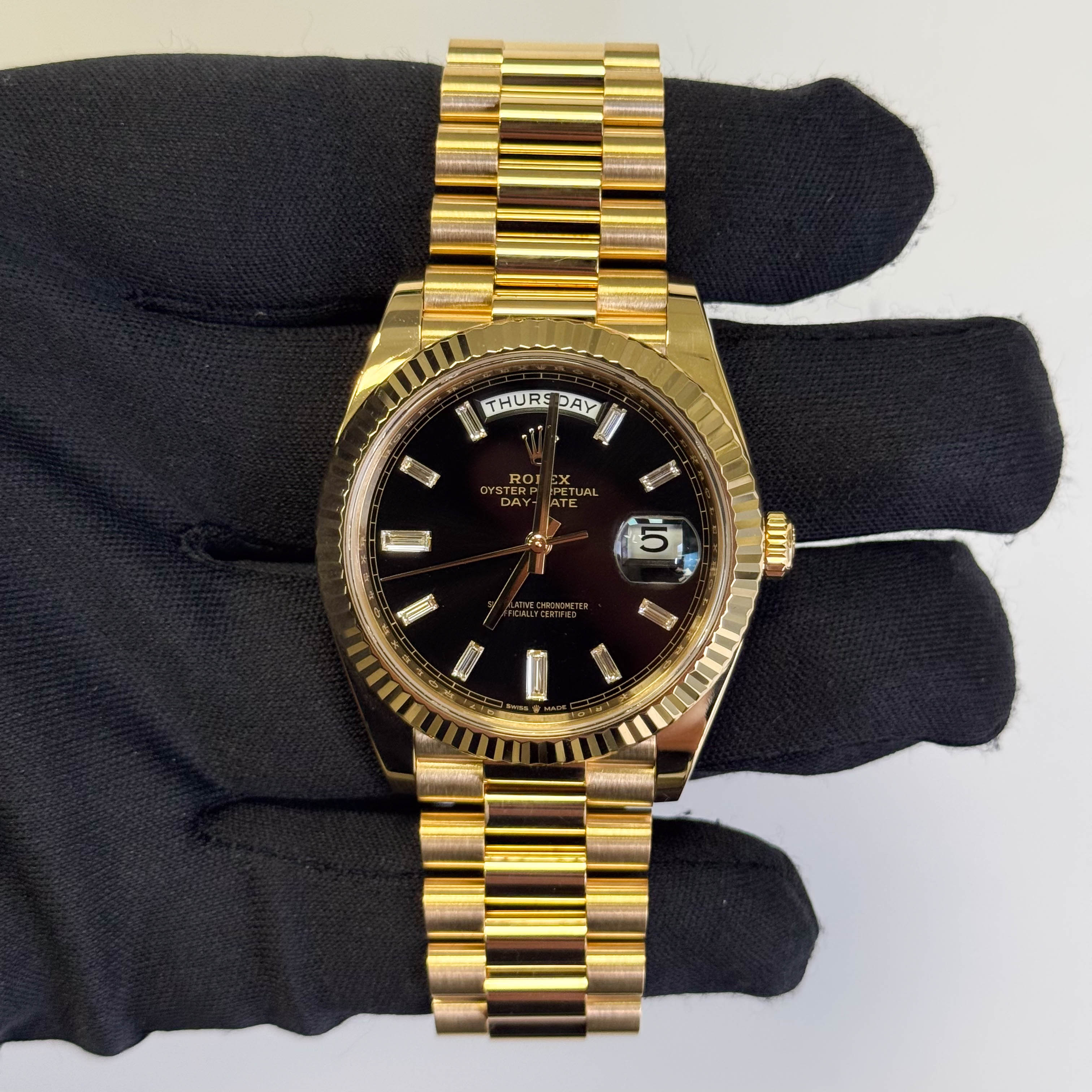 Rolex Day-Date 40mm Black Dial Watch Ref# 228238