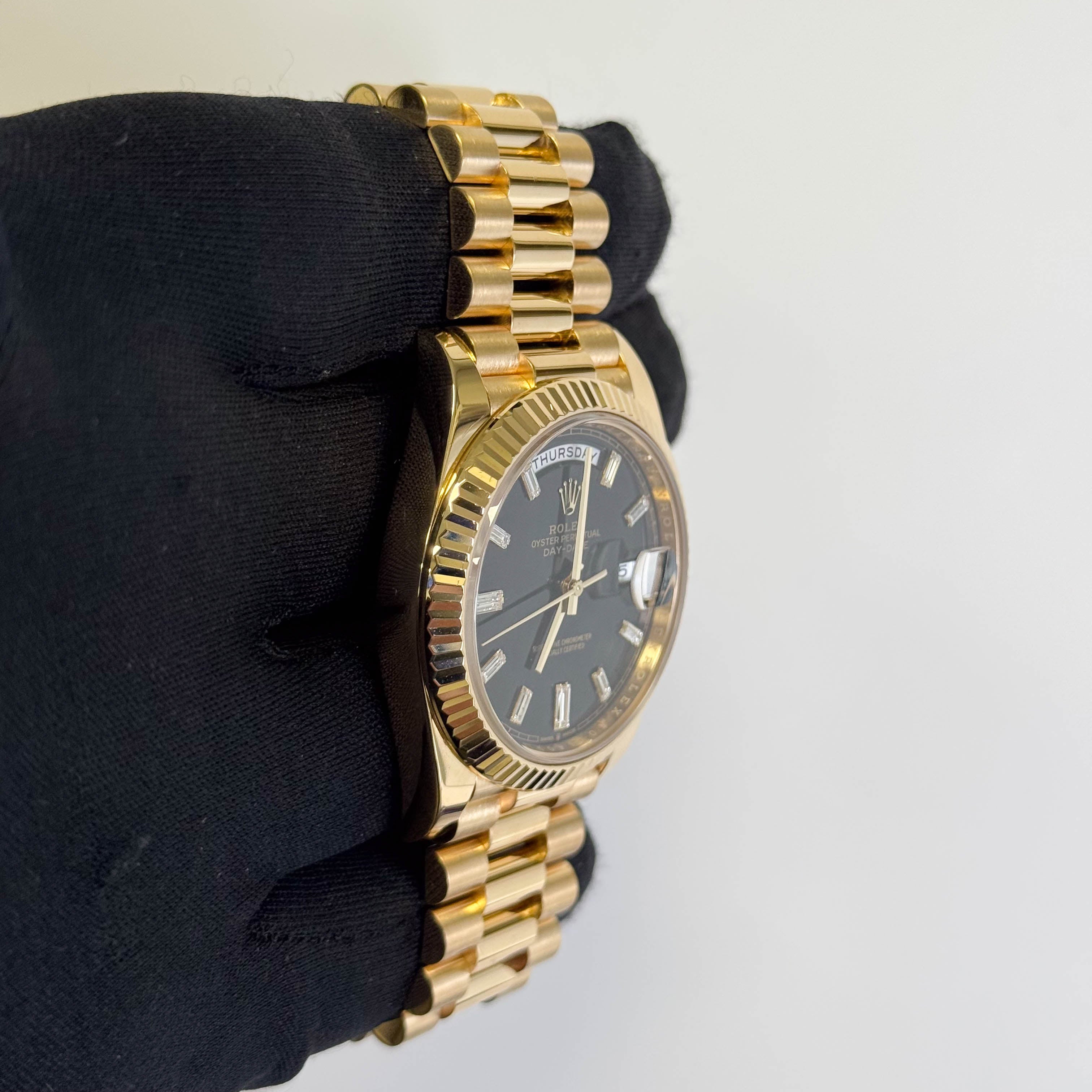 Rolex Day-Date 40mm Black Dial Watch Ref# 228238