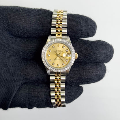 Rolex Datejust 26mm Champagne Dial Watch Ref# 69173