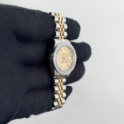 Rolex Datejust 26mm Champagne Dial Watch Ref# 69173