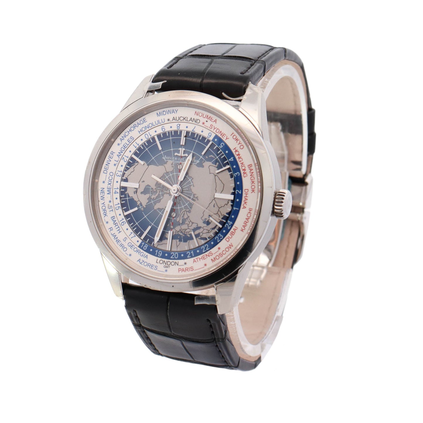 Jaeger-LeCoultre Geophysic Universal Time Stainless Steel 42mm Roman Dial Watch Reference #: Q8108420 - Happy Jewelers Fine Jewelry Lifetime Warranty