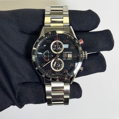 Tag Heuer Carrera 43mm Black Dial Watch Ref# CAR2A10-BA0799 - Happy Jewelers Fine Jewelry Lifetime Warranty