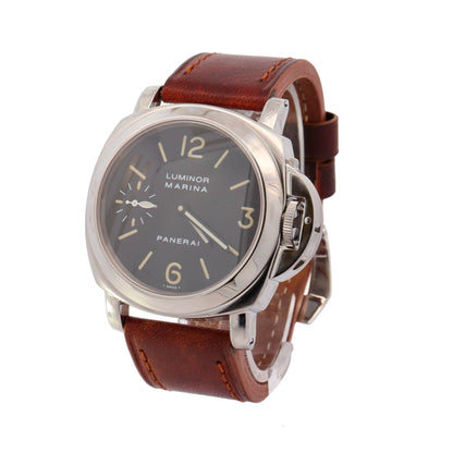 Panerai Luminor Marina Stainless Steel 44mm Black Roman & Stick Dial Watch Reference#  PAM00411 - Happy Jewelers Fine Jewelry Lifetime Warranty