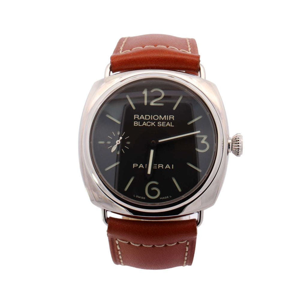 Panerai Radiomir Black Seal Stainless Steel 45mm Black Stick and Arabic Dial Watch Reference #: PAM00183 - Happy Jewelers Fine Jewelry Lifetime Warranty
