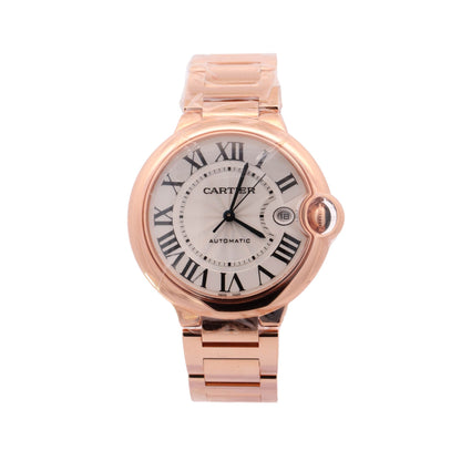 Cartier Ballon Blue Rose Gold 40mm White Roman Dial Watch Reference# WGBB0039 - Happy Jewelers Fine Jewelry Lifetime Warranty