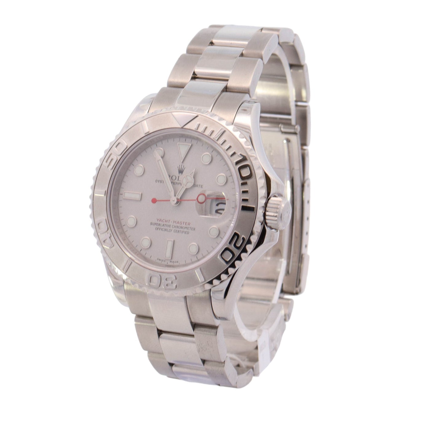 Rolex Yachtmaster Platinum and Stainless Steel 40mm Platinum Dial Watch Reference #: 16622 - Happy Jewelers Fine Jewelry Lifetime Warranty