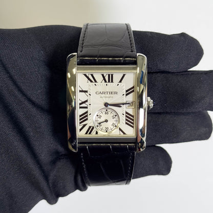 Cartier Tank MC Large 44mm Silver Dial Watch Ref: # W5330003
