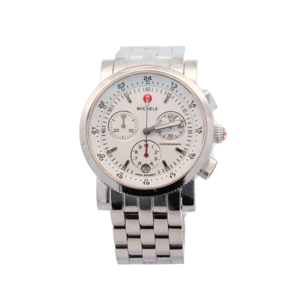 Michele Sport Sail Chronograph Stainless Steel 38mm White  display picture 3