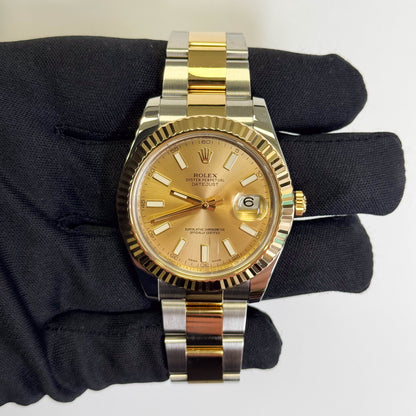 Rolex Datejust 41mm Champagne Dial Watch Ref# 116333 - Happy Jewelers Fine Jewelry Lifetime Warranty