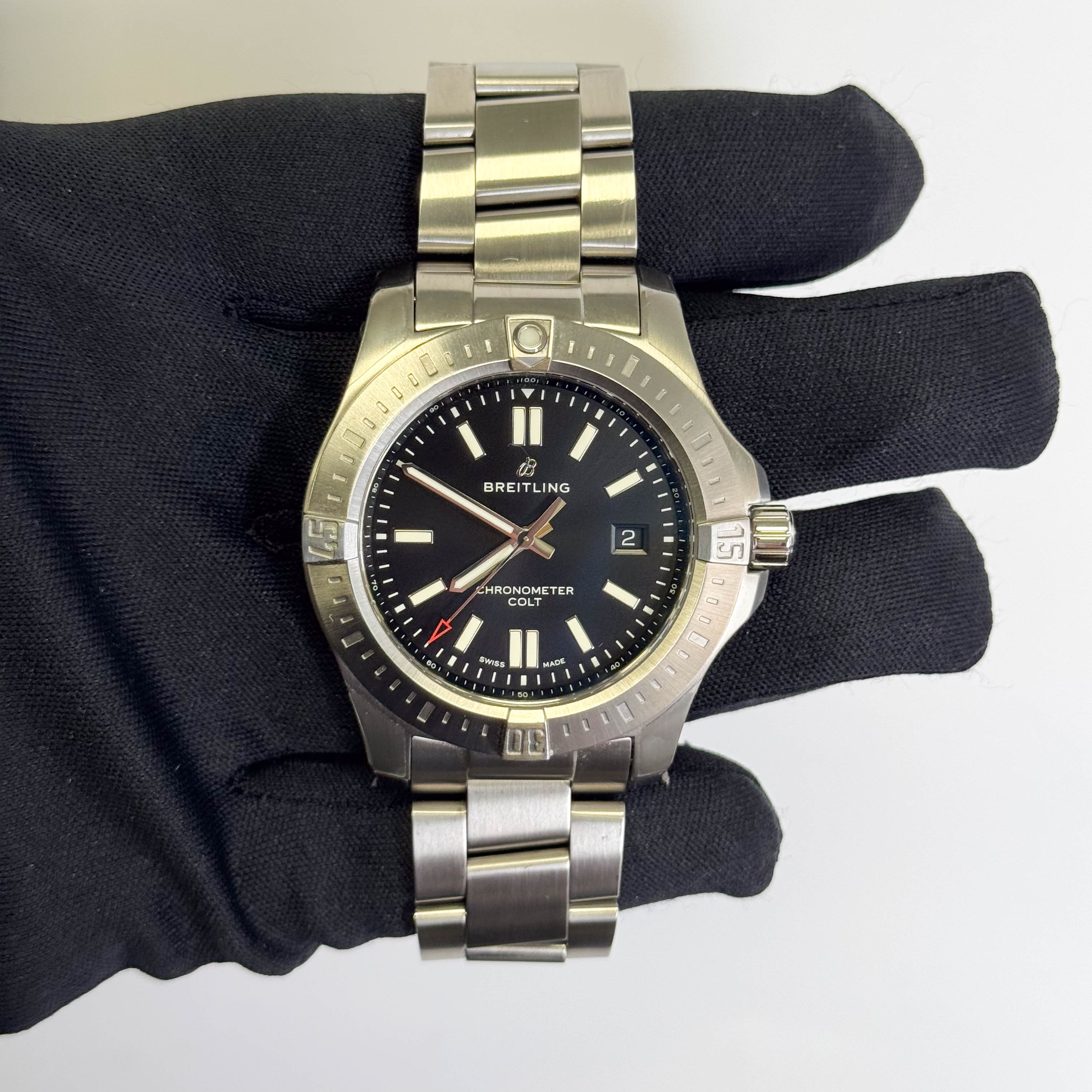 Breitling Colt 44mm Black Dial Watch Ref# A17388 – Happy Jewelers