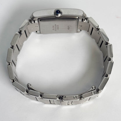 Cartier Tank Française Stainless Steel 28mm White Dial Watch Ref# W51002Q3 - Happy Jewelers Fine Jewelry Lifetime Warranty
