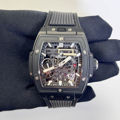 Hublot Spirit of Big Bang 45mm Black Skeleton Dial Watch Ref# 614.CI.1170.RX - Happy Jewelers Fine Jewelry Lifetime Warranty