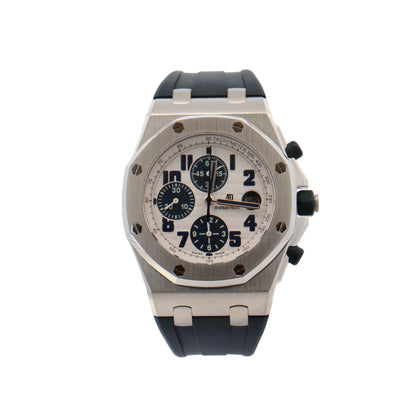 Audemars Piguet Royal Oak Offshore Stainless Steel 42mm White Chronograph Dial Watch Reference #: 26020ST.OO.D020IN.01.A - Happy Jewelers Fine Jewelry Lifetime Warranty