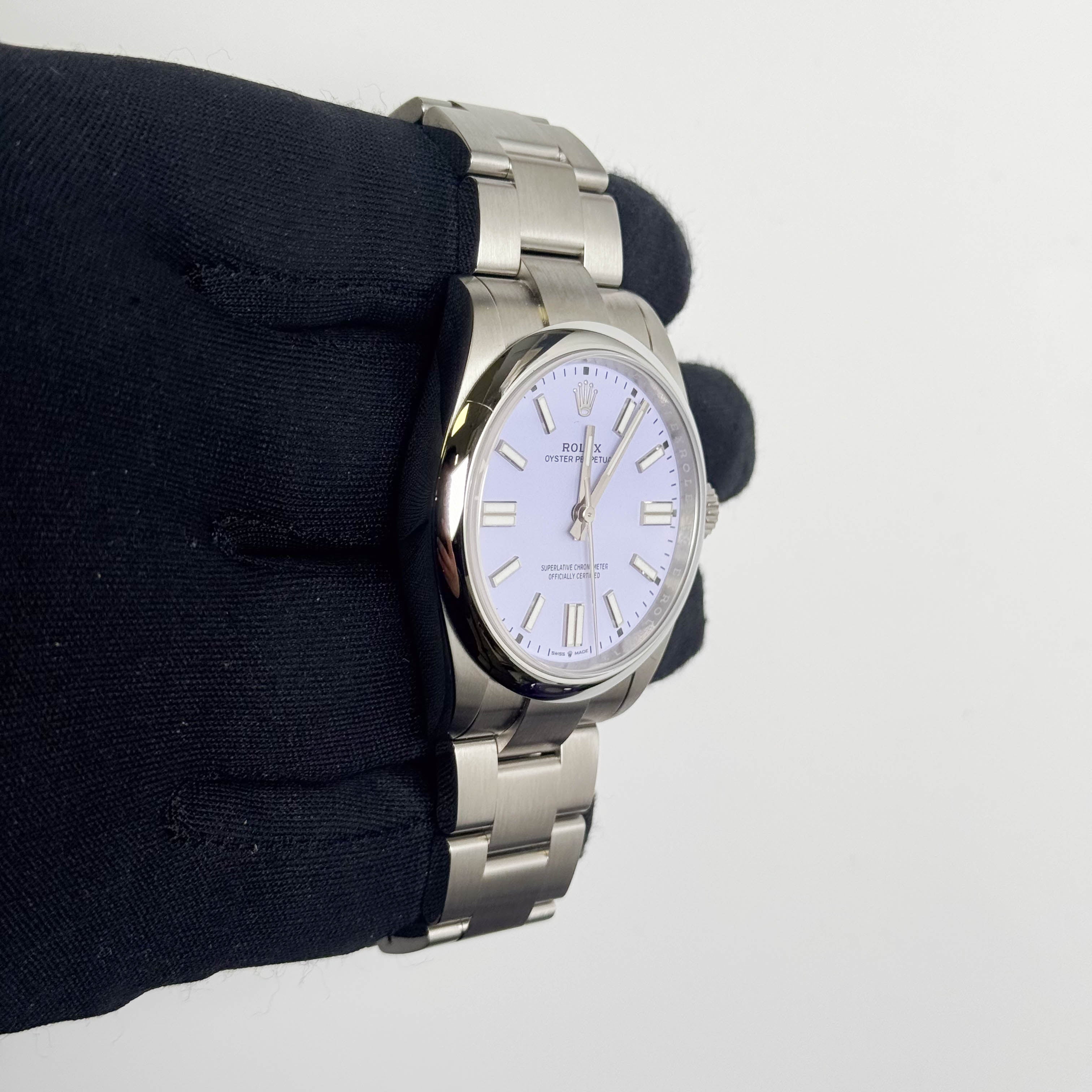 Rolex Oyster Perpetual 41mm Lilac Dial Watch Ref# 134300 - Happy Jewelers Fine Jewelry Lifetime Warranty