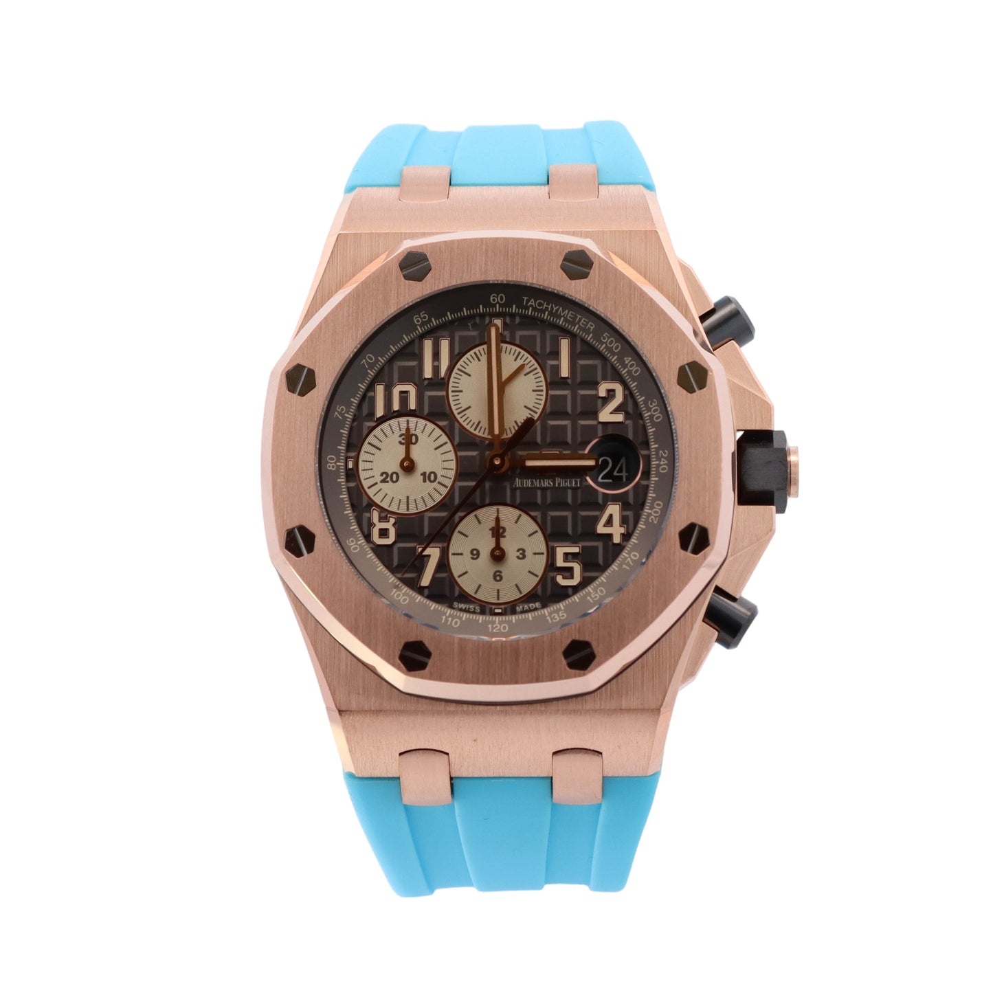 Audemars Piguet Royal Oak Offshore Rose Gold 42mm Grey Chronograph Dial Watch Reference #: 26470OR.OO.A125CR.01 - Happy Jewelers Fine Jewelry Lifetime Warranty