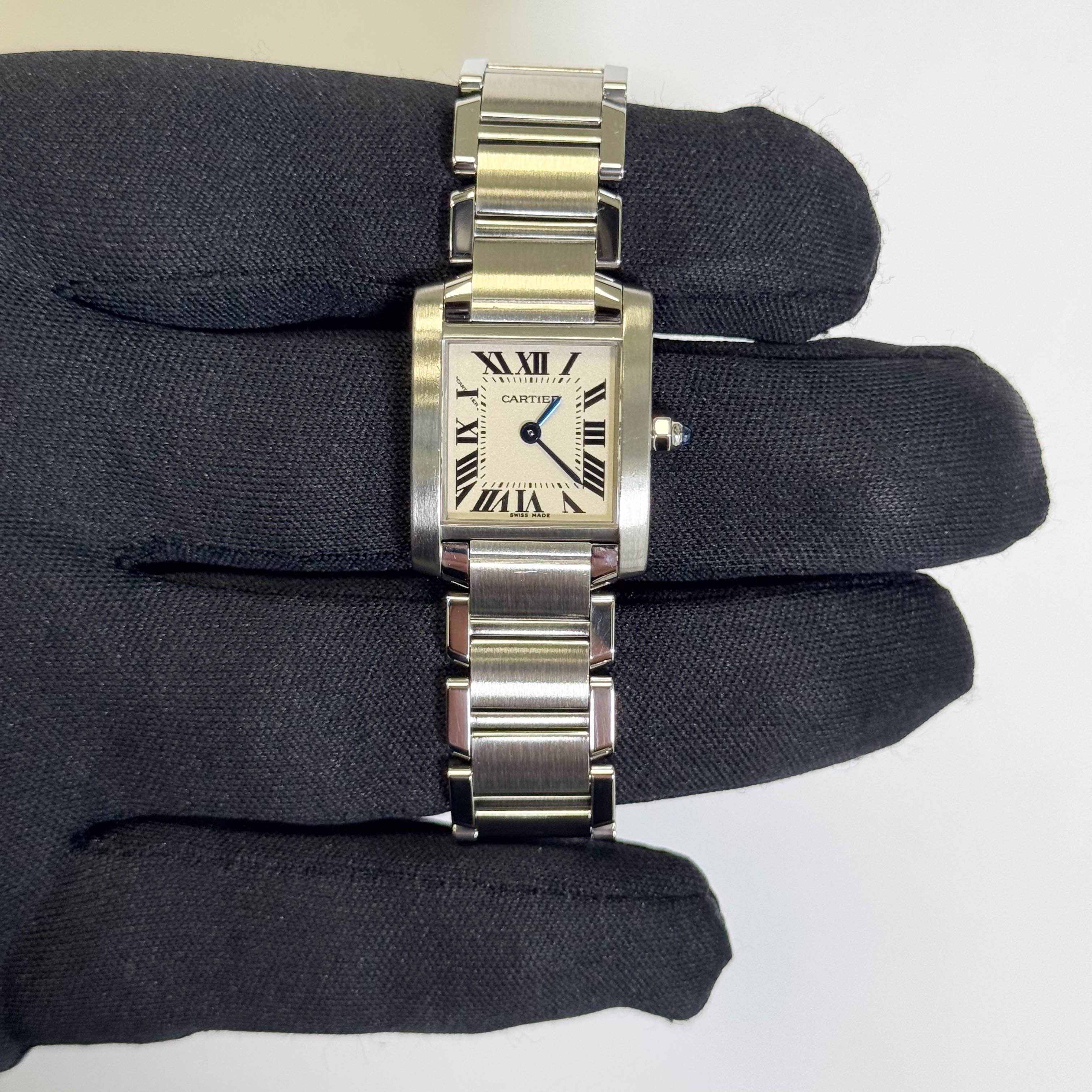 Cartier Tank Stainless Steel 20mm Ivory Dial Watch Ref# W51008Q3 - Happy Jewelers Fine Jewelry Lifetime Warranty