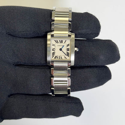 Cartier Tank Stainless Steel 20mm Ivory Dial Watch Ref# W51008Q3 - Happy Jewelers Fine Jewelry Lifetime Warranty