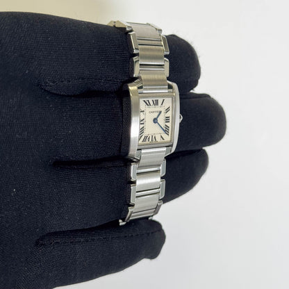 Cartier Tank Stainless Steel 20mm Ivory Dial Watch Ref# W51008Q3 - Happy Jewelers Fine Jewelry Lifetime Warranty