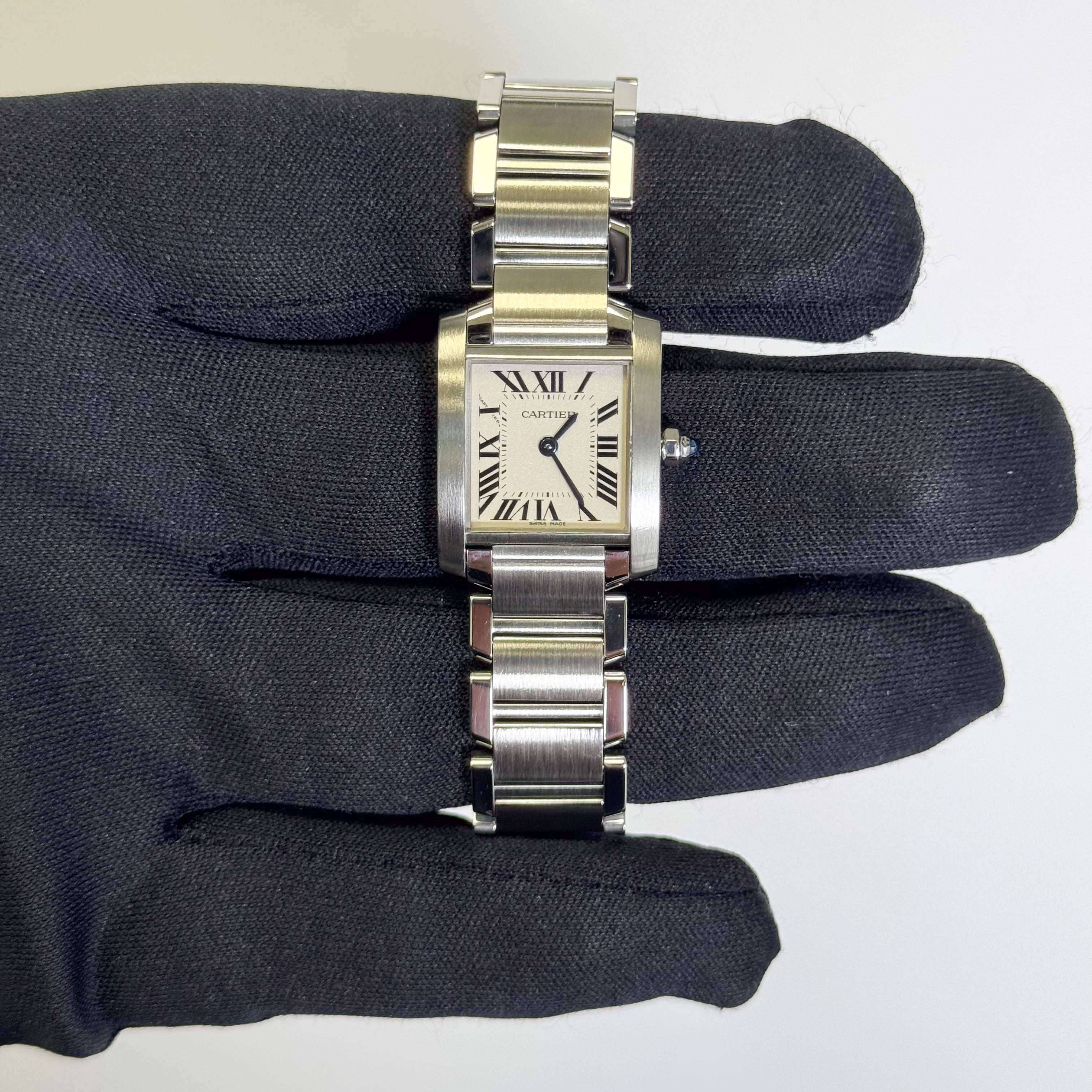 Cartier Tank Stainless Steel 20mm Ivory Dial Watch Ref# W51008Q3 - Happy Jewelers Fine Jewelry Lifetime Warranty