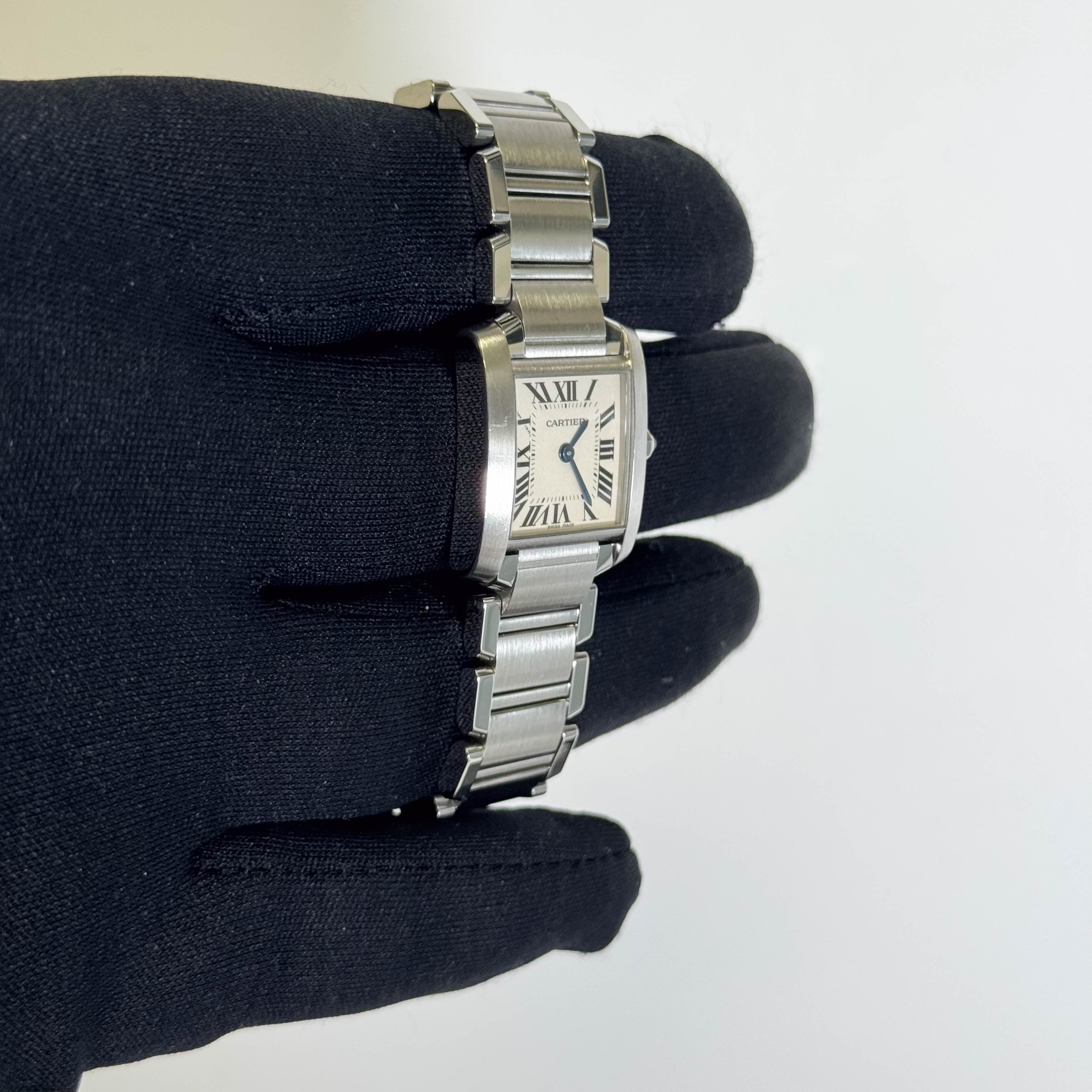 Cartier Tank Stainless Steel 20mm Ivory Dial Watch Ref# W51008Q3 - Happy Jewelers Fine Jewelry Lifetime Warranty