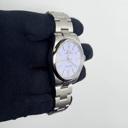 Rolex Oyster Perpetual 41mm Lilac Dial Watch Ref# 134300 - Happy Jewelers Fine Jewelry Lifetime Warranty