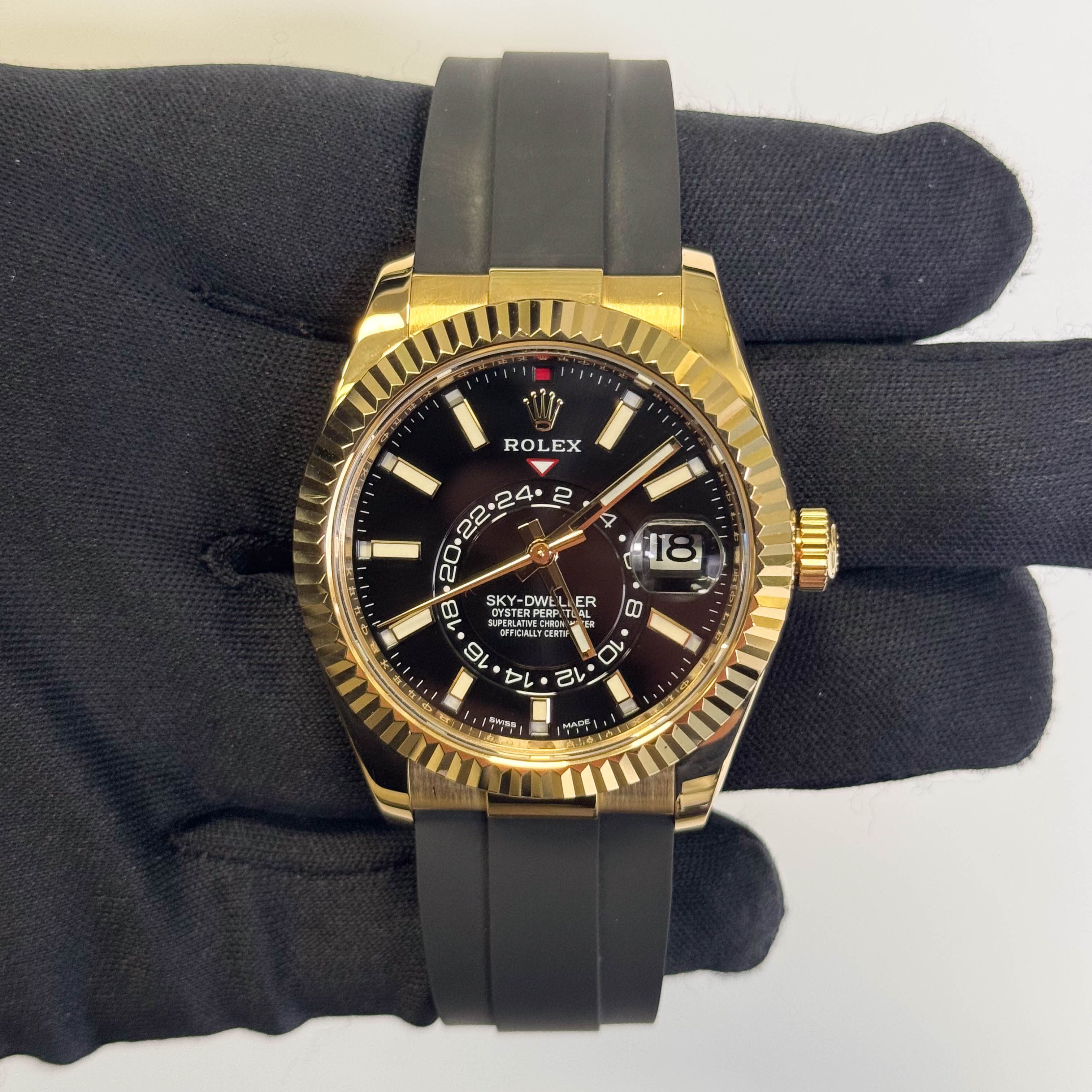 Rolex Sky-Dweller 42mm Black Dial Watch Ref# 326238