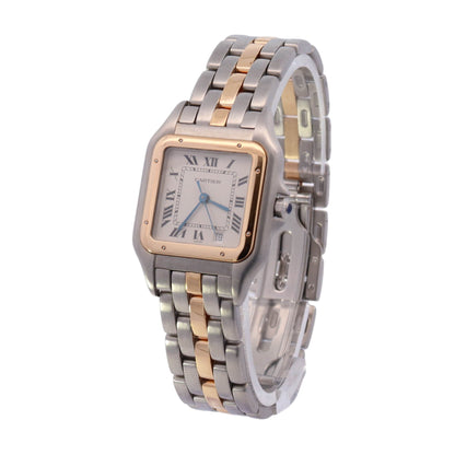 Cartier Panthere Two-Tone Stainless Steel & Yellow Gold 27mm White Roman Dial Watch Reference #: 1100 - Happy Jewelers Fine Jewelry Lifetime Warranty