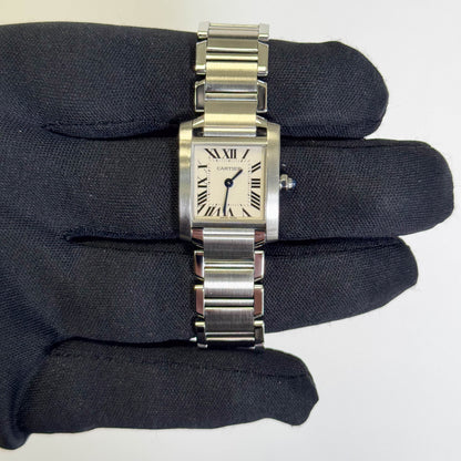 Cartier Tank Stainless Steel 20mm Ivory Dial Watch Ref# W51008Q3 - Happy Jewelers Fine Jewelry Lifetime Warranty