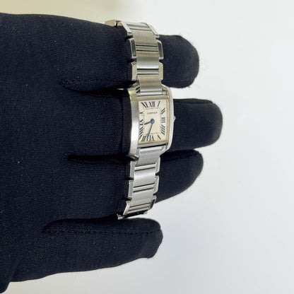 Cartier Tank Stainless Steel 20mm Ivory Dial Watch Ref# W51008Q3 - Happy Jewelers Fine Jewelry Lifetime Warranty
