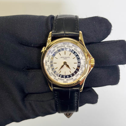 Patek Philippe World Time 37mm White Dial Watch Ref# 5110J-001