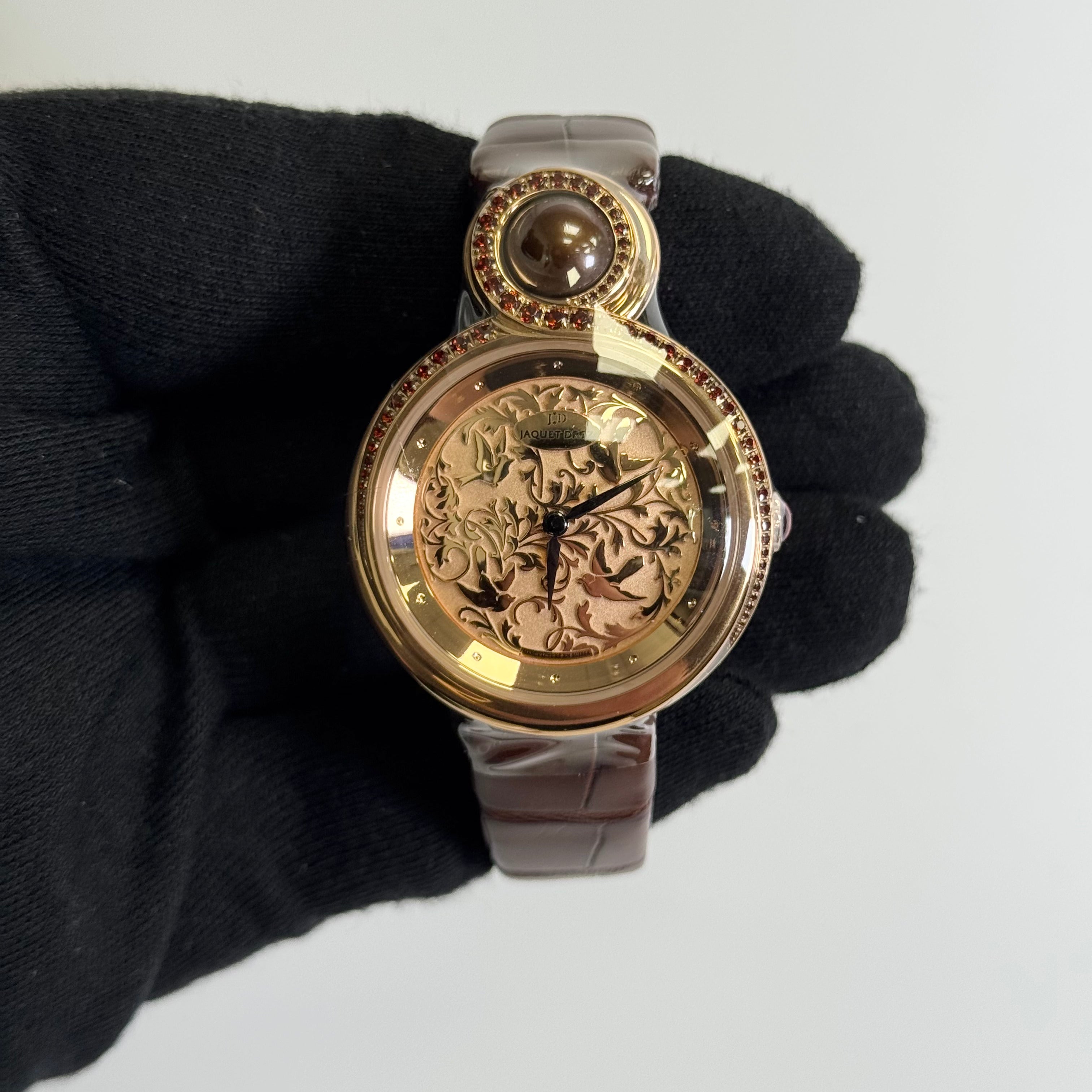 Jaquet Droz Lady 8 35mm Pink Dial Watch Ref# J014503200 - Happy Jewelers Fine Jewelry Lifetime Warranty