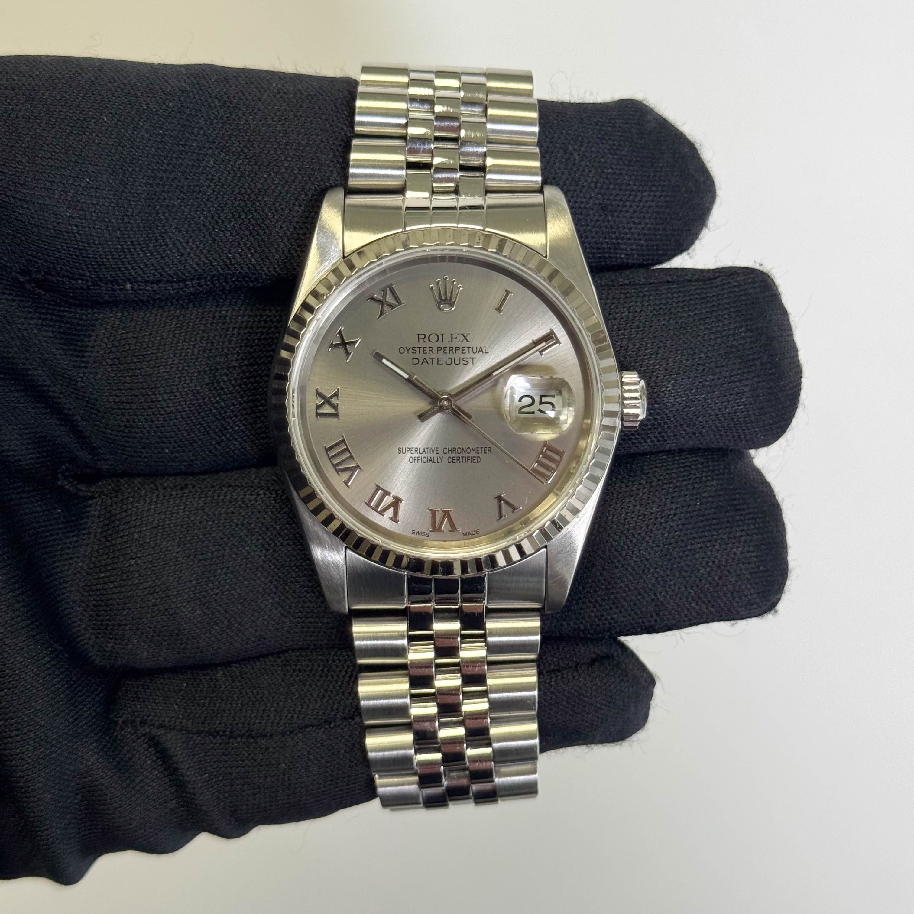 Rolex Datejust 36mm Silver Dial Watch Ref# 16234