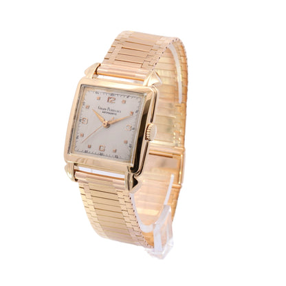 Girard Perregaux Antimagnetic Square Yellow Gold White Arabic and Dot Dial Watch - Happy Jewelers Fine Jewelry Lifetime Warranty