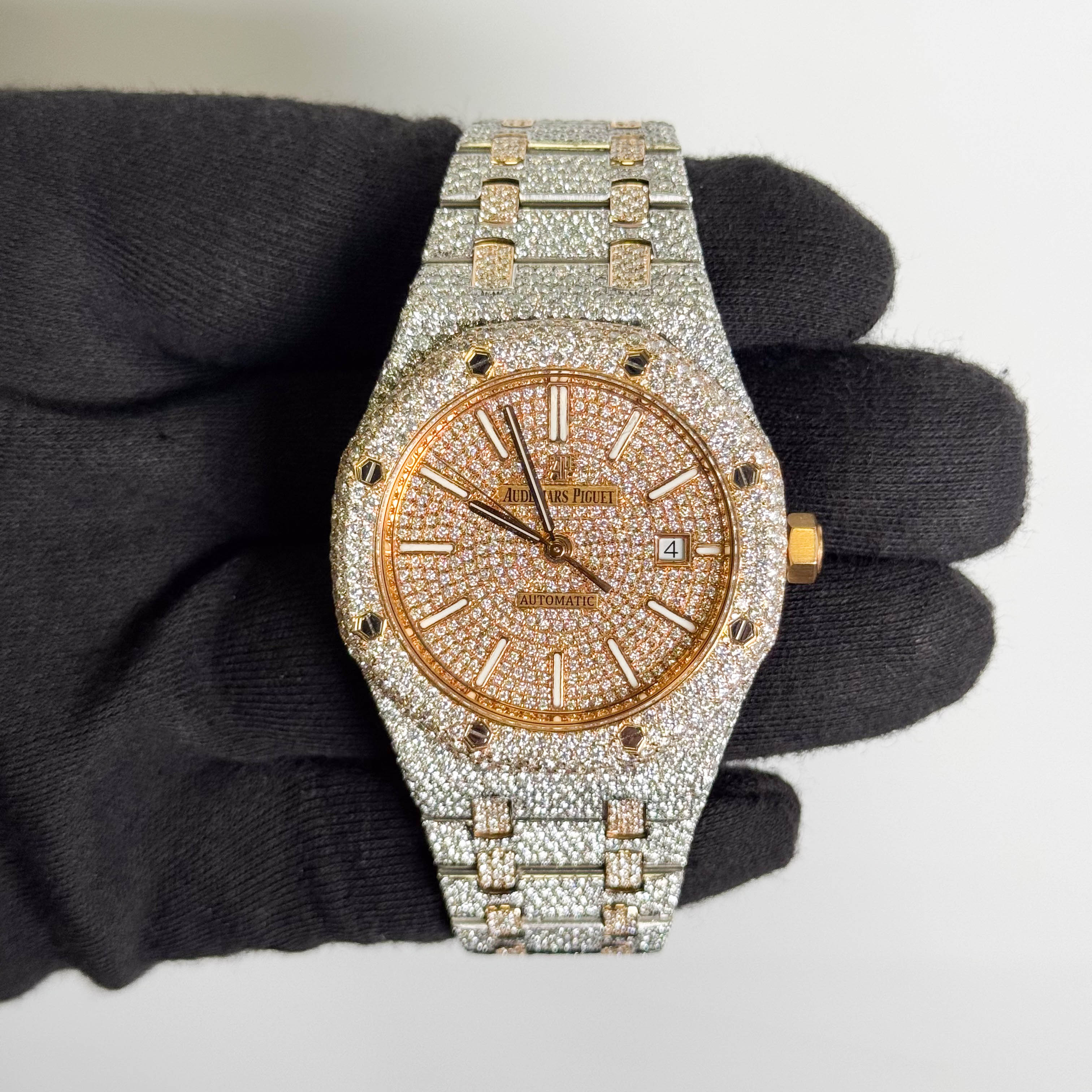 Audemars Piguet Royal Oak 41mm Iced Out Dial Watch Ref# 15400SR