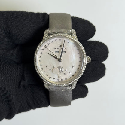 Jaquet Droz Astrale  Eclipse 39mm White MOP Dial Watch Ref# J012614570 - Happy Jewelers Fine Jewelry Lifetime Warranty