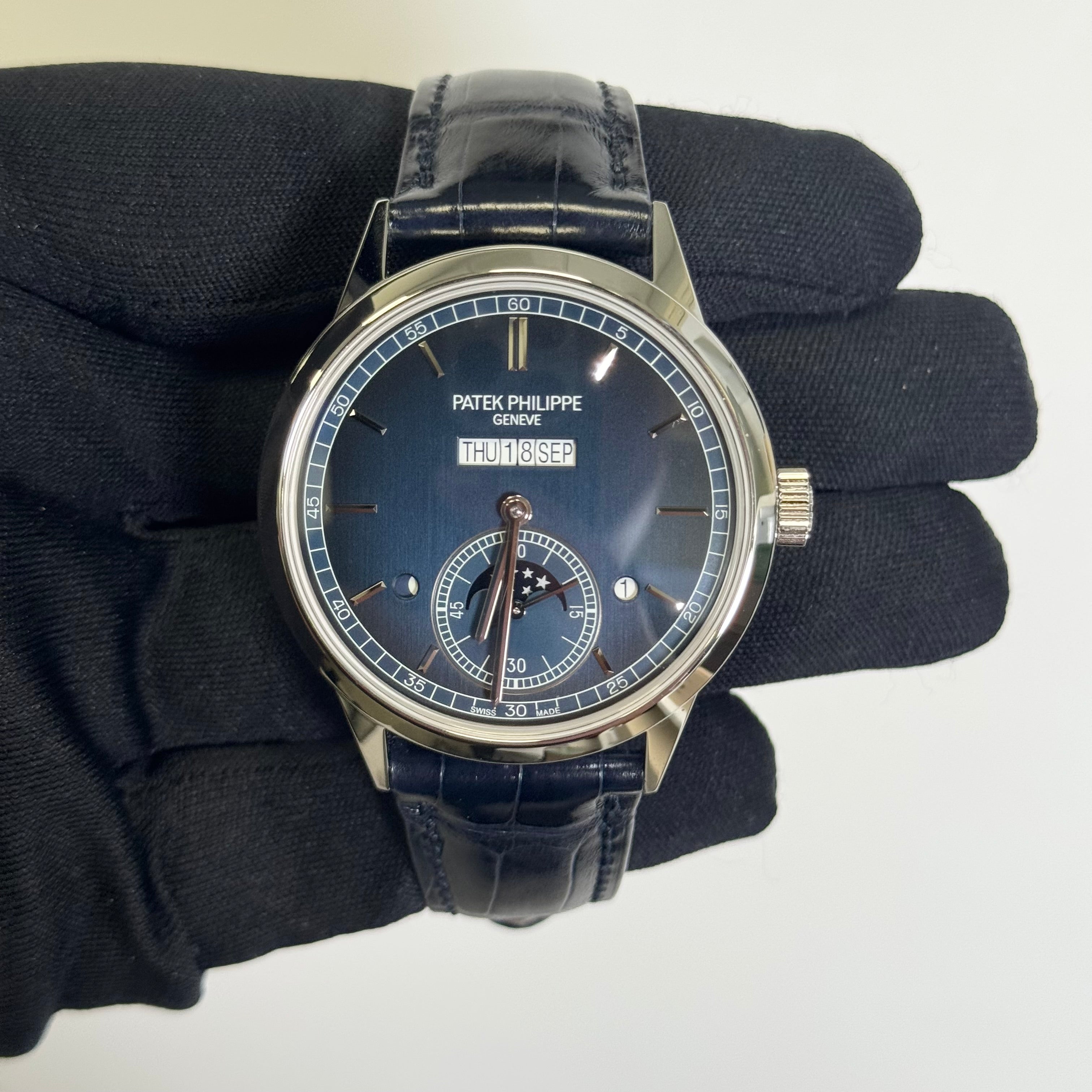 Patek Philippe Perpetual Calender 41mm Blue Dial Watch Ref# 5236P-001 - Happy Jewelers Fine Jewelry Lifetime Warranty