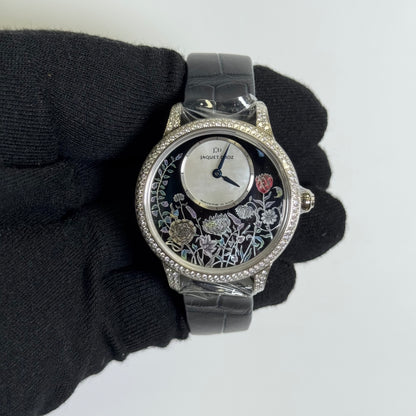 Jaquet Droz Petite Heure Minute 35mm Black Dial Watch Ref# J005004201 - Happy Jewelers Fine Jewelry Lifetime Warranty