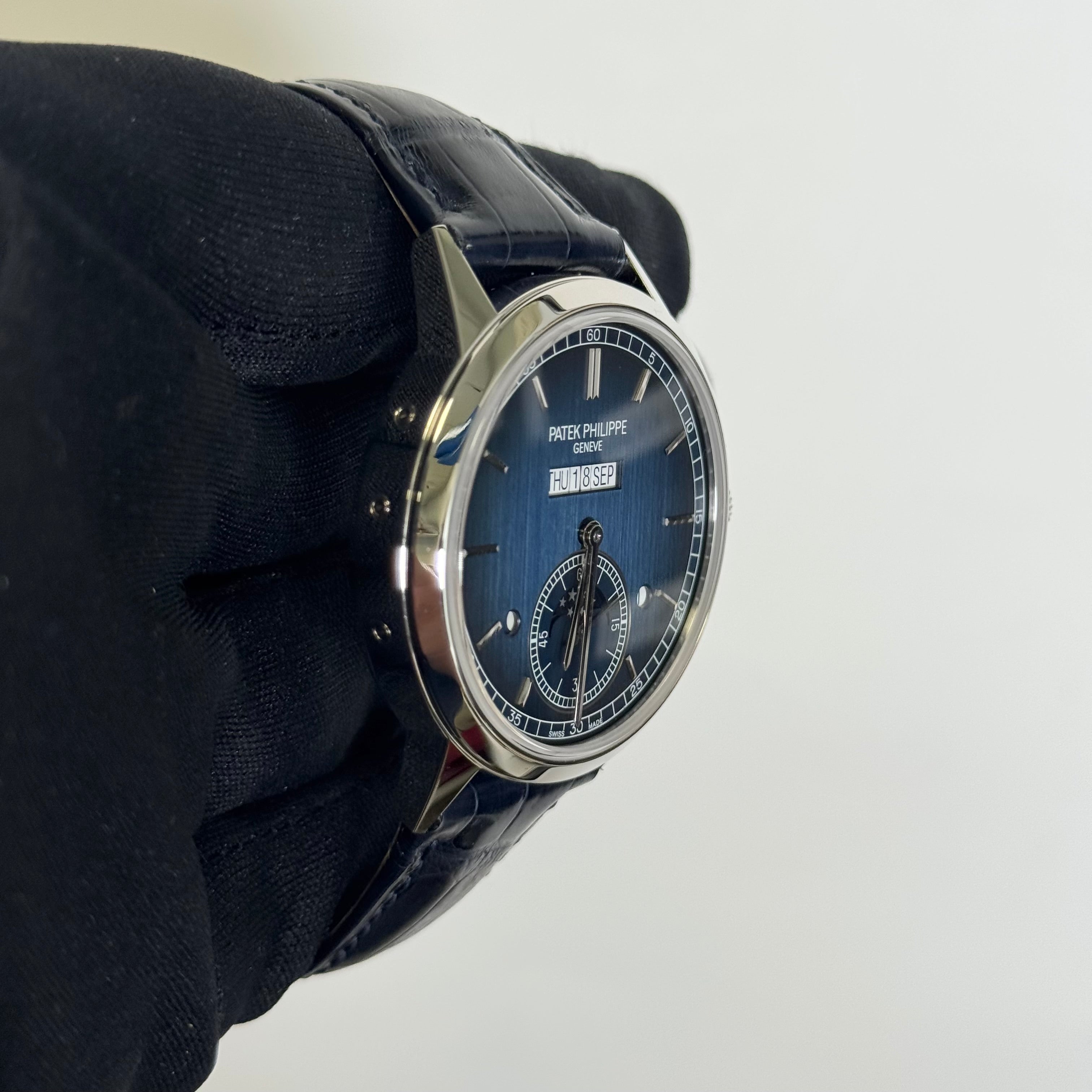 Patek Philippe Perpetual Calender 41mm Blue Dial Watch Ref# 5236P-001 - Happy Jewelers Fine Jewelry Lifetime Warranty